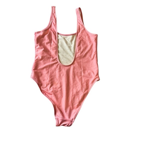 Chubbies sz Medium One Piece Bathing Swimsuit Pink Pineapple USA made - Picture 2 of 5